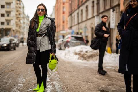 A chic showgoer attending Fashion Week Stockholm in Sweden - Feb 5, 2019 - fwstockholm: Fall 2019 Street Style Day 2, Stockholm Sweden  Copyright: xBryndisxThorsteinsdottirx h_00578285
