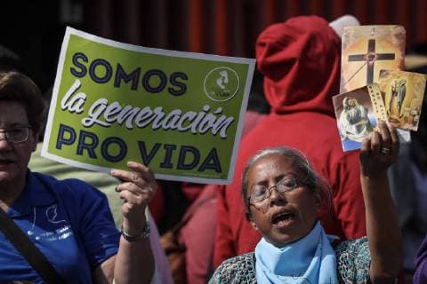 February 7, 2019 - EUM20190207SOC02.JPG .CIUDAD DE MEXICO. ProtestProtesta-Pro Vida.- 7 de febrero de 2019. Aspectos de la protesta de integrantes de la organizacion Pro-Vida de Guanajuato en contra del aborto que llevan a cabo frente a la Camara de Diputados. Foto: Agencia EL UNIVERSALJuan Carlos ReyesEELG  - ZUMAu78_ 20190207_zaf_u78_031 Copyright: xElxUniversalx