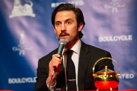Actor Milo Ventimiglia answers questions at a press conference after being honored as the Harvard University Hasty Pudding Theatricals 2019 Man of the Year at Harvard University in Cambridge, Massachusetts on February 8, 2019.  BOS20190208103 MATTHEWxHEALEY