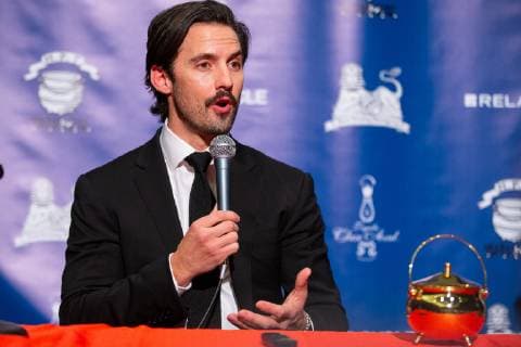 Actor Milo Ventimiglia answers questions at a press conference after being honored as the Harvard University Hasty Pudding Theatricals 2019 Man of the Year at Harvard University in Cambridge, Massachusetts on February 8, 2019.  BOS20190208105 MATTHEWxHEALEY