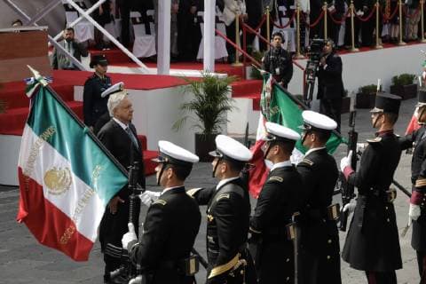 February 9, 2019 - EUM20190209NAC03.JPG .CIUDAD DE MEXICO. AnniversaryAniversario-Marcha de la Lealtad.- 9 de febrero de 2019. El presidente Andres Manuel Lopez Obrador encabeza la conmemoracion del 106 aniversario de la Marcha de la Lealtad en el Castillo de Chapultepec. Foto: Agencia EL UNIVERSALLuis CortesEELG  - ZUMAu78_ 20190209_zaf_u78_003 Copyright: xElxUniversalx