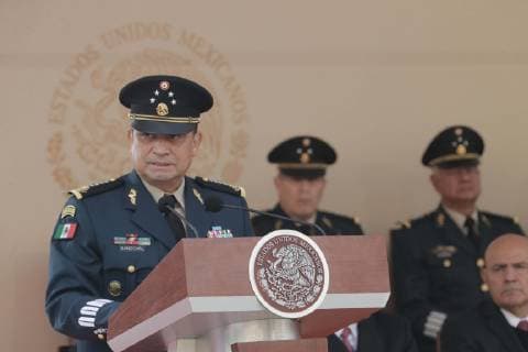 February 9, 2019 - EUM20190209NAC07.JPG .CIUDAD DE MEXICO. AnniversaryAniversario-Marcha de la Lealtad.- 9 de febrero de 2019. Luis Cresencio Sandoval, secretario de la Defensa Nacional, durante la conmemoracion del 106 aniversario de la Marcha de la Lealtad en el Castillo de Chapultepec. Foto: Agencia EL UNIVERSALLuis CortesEELG  - ZUMAu78_ 20190209_zaf_u78_007 Copyright: xElxUniversalx