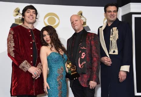 Opium Moon appears backstage with their award for Best New Age Album for Opium Moon , during the 61st annual Grammy Awards held at Staples Center in Los Angeles on February 10, 2019.  LAP20190210155 GREGGxDEGUIRE