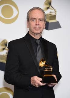 Tim Martyn appears backstage with his award for Best Engineered Album, Classical for Shostakovich: Symphonies Nos. 4 & 11 , during the 61st annual Grammy Awards held at Staples Center in Los Angeles on February 10, 2019.  LAP20190210189 GREGGxDEGUIRE