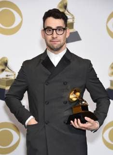 Jack Antonoff appears backstage with his award for Best Rock Song for Masseducation , during the 61st annual Grammy Awards held at Staples Center in Los Angeles on February 10, 2019.  LAP20190210475 GREGGxDEGUIRE