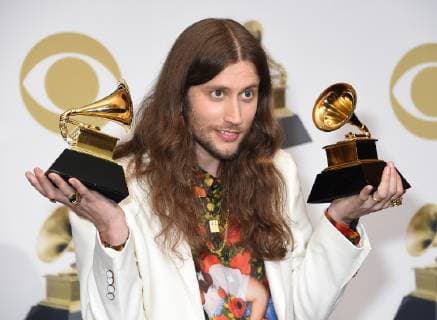 Ludwig Göransson appears backstage with his award for his awards for Song of the Year for This is America and Best Score Soundtrack for Black Panther, during the 61st annual Grammy Awards held at Staples Center in Los Angeles on February 10, 2019.  LAP201902101009 GREGGxDEGUIRE