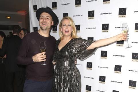Max Mutzke and Barbara Schöneberger at the presentation of the Champagne Prize for Joy of Life 2019 in the Hotel Louis C Jacob Hamburg 11 02 2019 Foto:xH.xHartmannx xFuturexImage