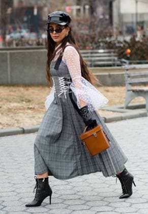 A chic showgoer attending the Zimmermann show during New York Fashion Week - Feb 11, 2019 - NYFW: Fall 2019 Street Style Day 5, New York New York United States  Copyright: xx h_00580072