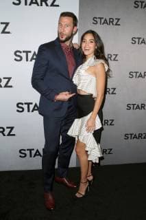 LOS ANGELES, CA - FEBRUARY 12: Pablo Schreiber and Melissa Barrera at the STARZ TCA Red Carpet Event at 71Above in Los Angeles, California on February 12, 2019. Copyright: xFayexSadoux