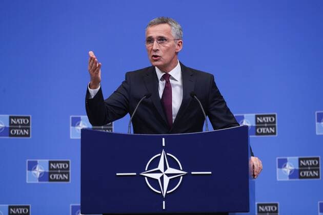 News Themen der Woche KW07 News Bilder des Tages (190213) -- BRUSSELS, Feb. 13, 2019 -- NATO Secretary General Jens Stoltenberg speaks at a press conference of the NATO defense ministers meeting at the NATO headquarters in Brussels, Belgium, on Feb. 13, 2019. ) BELGIUM-BRUSSELS-NATO-STOLTENBERG-PRESS CONFERENCE ZhengxHuansong 