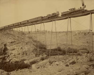 Dale Creek Bridge; William Henry Jackson (American, 1843 - 1942); 1885; Albumen silver print  Copyright: LCD2_180906_07489