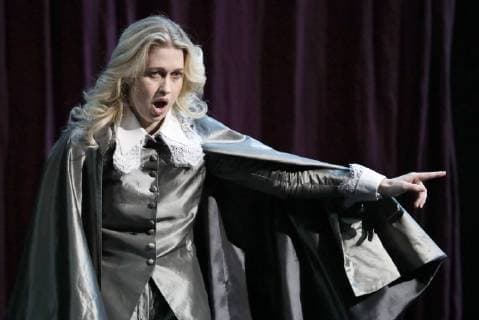 Moskau, Oper Der Teufel in der Liebe im Stanislawski- und Nemirowitsch-Dantschenko-Musiktheater MOSCOW, RUSSIA - FEBRUARY 15, 2019: Soprano Darya Terekhova in a scene from The Devil in Love opera staged by Alexander Titel at the Stanislavski and Nemirovich-Danchenko Moscow Academic Music Theatre. Artyom Geodakyan TASS  TS0A1393