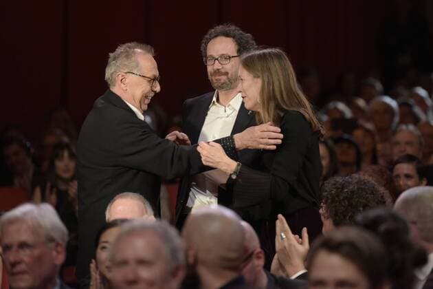 The outgoing festival director Dieter Kosslick with the future festival directors Carb Chatrian and Mariette Rissenbeek during the award ceremony on the occasion of the 69 Berlin International Film Festival 69 Berlin International Film Festival Award ceremony