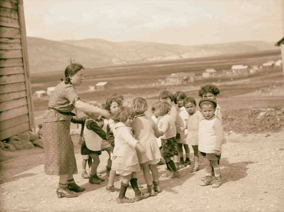 Zionist colonies on Sharon. Ben Shemen, Kindergarten. Children at play. 1920, Israel, Ben Shemen  Copyright: LisztxCollection LCME180713_12502