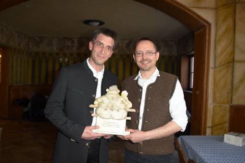 Favourite beer garden up to 500 seats Michael Smolka Rupert Wachter Maisinger Seehof Maising Award winner Munich 18 02 19 Hofbraeuhaus Bayerischer Wirtshauskultur Award ceremony For favourite beer garden and Bayerischer Stammtischbruder 2019 Competition inn