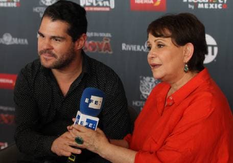 Actress Adriana Barraza (R) and actor Marco de la O, speak during an interview with Efe during the 6th Platinum Latin American Film Awards, at the Cineteca Nacional, in Mexico City, Mexico, 18 February 2019. Barraza says that she is highly proud of the success of Roma by Alfonso Cuaron, while De la O celebrates that is A key moment to the Latin American Cinema. Platinum Latin American Film Awards 2019 !ACHTUNG: NUR REDAKTIONELLE NUTZUNG!  Copyright: xMarioxGuzmánx AME5211 20190219-636861337517420634