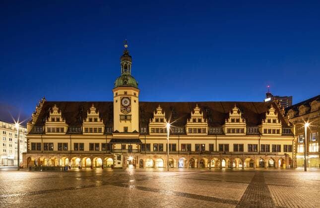 Old Town Hall City History Museum Market Square Night Picture Leipzig Saxony Germany Europe Copyright: imageBROKER/AndreasxVitting iblavi04839489.jpg