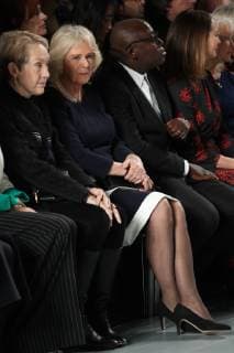 . 19 02 2019. London, United Kingdom. The Duchess of Cornwall in the front row at the Bethany Williams show at London Fashion Week for Autumn Winter 2019 .  xStephenxLockx xi-Imagesx IIM-19308-0002