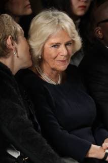 . 19 02 2019. London, United Kingdom. The Duchess of Cornwall in the front row at the Bethany Williams show at London Fashion Week for Autumn Winter 2019 .  xStephenxLockx xi-Imagesx IIM-19308-0009
