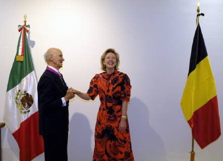 Entertainment Bilder des Tages Jose Caral, President of the club de indutriales and Princess Astrid of Belgium pictured during a lunch on the third day of a Belgian economic mission to Mexico, Tuesday 19 February 2019. Several federal and regional ministers accompany the princess on an economic mission to Mexico from 17 to 24 February.  ERICxLALMAND 05534017