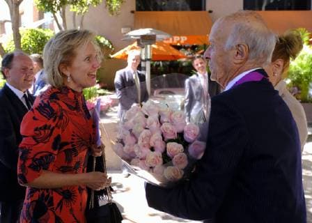 Jose Caral, President of the club de indutriales and Princess Astrid of Belgium pictured during a lunch on the third day of a Belgian economic mission to Mexico, Tuesday 19 February 2019. Several federal and regional ministers accompany the princess on an economic mission to Mexico from 17 to 24 February.  ERICxLALMAND 05534021