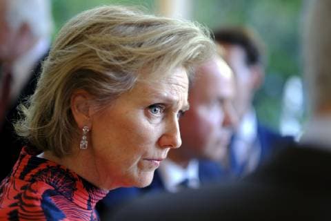 Princess Astrid of Belgium pictured during a informal moment with the press on the third day of a Belgian economic mission to Mexico, Tuesday 19 February 2019. Several federal and regional ministers accompany the princess on an economic mission to Mexico from 17 to 24 February.  ERICxLALMAND 05534123