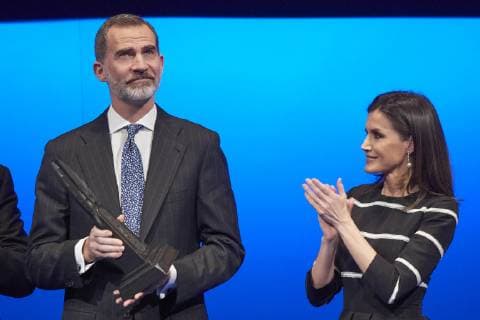 20-02-2019 Madrid Queen Letizia and King Felipe during the ‘’World peace & Liberty award’’ at the closing session of the ‘’World law congress, WLC, of the ‘’World jurist association, WJA at the royal theatre in Madrid. No Spain  Copyright: xPPE THORTONx
