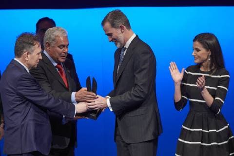 Entertainment Bilder des Tages 20-02-2019 Madrid Queen Letizia and King Felipe during the ‘’World peace & Liberty award’’ at the closing session of the ‘’World law congress, WLC, of the ‘’World jurist association, WJA at the royal theatre in Madrid. No Spain  Copyright: xPPE THORTONx