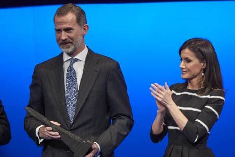 20-02-2019 Madrid Queen Letizia and King Felipe during the ‘’World peace & Liberty award’’ at the closing session of the ‘’World law congress, WLC, of the ‘’World jurist association, WJA at the royal theatre in Madrid. No Spain  Copyright: xPPE THORTONx