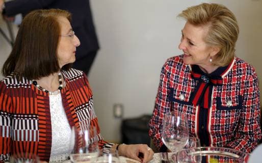 Mexico Minister of Economy Graciela Marquez Colin and Princess Astrid of Belgium pictured during a B2G lunch organised by the Federation of Enterprises in Belgium (FEB - VBO), on the fourth day of a Belgian economic mission to Mexico, Wednesday 20 February 2019. Several federal and regional ministers accompany the princess on an economic mission to Mexico from 17 to 24 February.  ERICxLALMAND 05534818