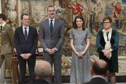 Spanish King Felipe VI and Queen Letizia Ortiz during the International Research Prize in the El Pardo Palace in Madrid on Wednesday 21 February 2019 Cordon Press
