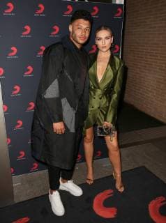 February 20, 2019 - London, United Kingdom - Alex Oxlade-Chamberlain and Perrie Edwards seen at the Sony Music After Party for The Brit Awards 2019 at The Shard in London. London United Kingdom - ZUMAs197 20190220_zaa_s197_290 Copyright: xBrettxCovex