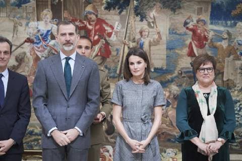 February 21, 2019 - Madrid, Madrid, Spain - King Felipe VI of Spain, Queen Letizia of Spain attends the Delivery of the National Research Awards 2018 at Palacio de El Pardo on February 21, 2019 in Madrid, Spain Madrid Spain  - ZUMAg15_ 20190221_zaf_g15_015 Copyright: xJackxAbuinx