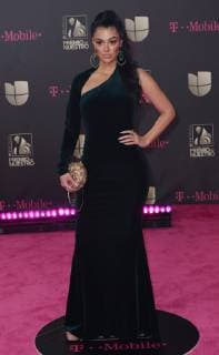 Annabelle Acosta walks the red carpet at the Univision 2019 Premio Lo Nuestro a La Moesica Latina award show at the American Airlines Arena in Miami,Florida, February 21, 2019.  MIA20190221160 GARYxIxROTHSTEIN
