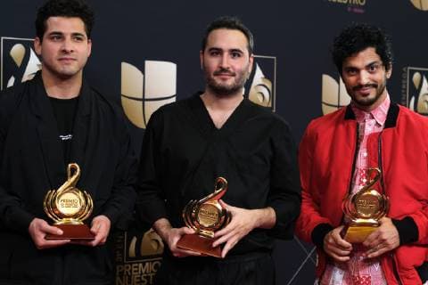 Reik appears backage with four awards at the 2019 Premio Lo Nuestro a La Musica at the American Airlines Arena in Miami, Florida, February 21, 2019.  MIA20190221173 GARYxIxROTHSTEIN