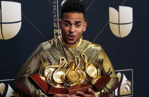 Ozuna wins nine awards at the 2019 Premio Lo Nuestro a La Musica Latina award show held at the American Airlines Arena in Miami, Florida, February 21, 2019.  MIA20190221170 GARYxIxROTHSTEIN