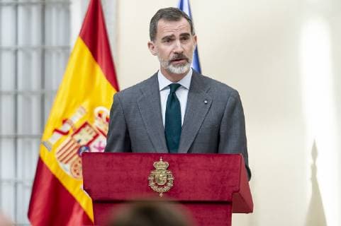 February 21, 2019 - Madrid, Spain - King Felipe VI of Spain during the delivery of the national research awards 2018 at El Pardo Palace in Madrid, Spain. 21 February. ( Borja B. Hojas COOLMedia NurPhoto) Madrid Spain  - ZUMAn230 20190221_zaa_n230_284 Copyright: xCoolmediax