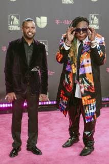 MIAMI, FL - FEBRUARY 21: Zion y Lennox at the 31st Annual Premio Lo Nuestro at the AmericanAirlines Arena in Miami, Florida on February 21, 2019. Copyright: xMajoxGrossix