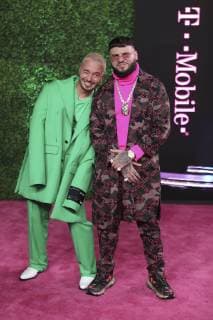 MIAMI, FL - FEBRUARY 21: J Balvin and Farruko at the 31st Annual Premio Lo Nuestro at the AmericanAirlines Arena in Miami, Florida on February 21, 2019. Copyright: xMajoxGrossix