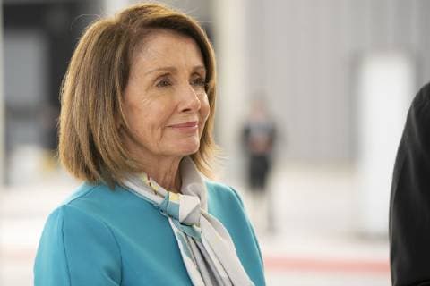 February 22, 2019 - Laredo, TX, USA - Laredo, Texas Feb. 22, 2019: House Speaker Nancy Pelosi talks to the press at Port of Entry 2 after touring the Texas-Mexico border Friday. Pelosi and Congressman Henry Cuellar, D-Laredo, both agree that there is no border crisis that requires Trump s emergency declaration. Laredo USA - ZUMAd150 20190222_znp_d150_007 Copyright: xBobxDaemmrichx