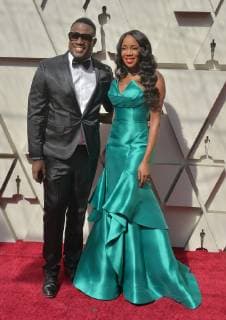DJ M.O.S. and DJ Kiss arrive on the red carpet for the 91st annual Academy Awards at the Dolby Theatre in the Hollywood section of Los Angeles on February 24, 2019.  LAP20190224016 JIMxRUYMEN