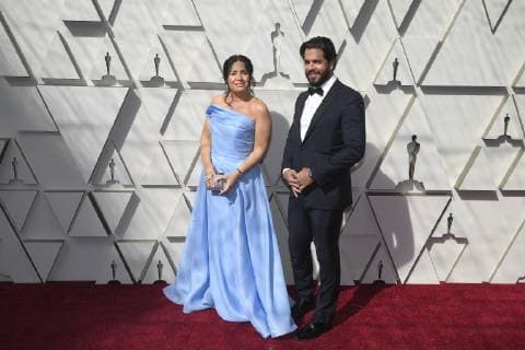 February 24, 2019 - Los Angeles, California, U.S - SONYA YONCHEVA AND HUSBAND DOMINGO HINDOYAN during red carpet arrivals for the 91st Academy Awards, presented by the Academy of Motion Picture Arts and Sciences (AMPAS), at the Dolby Theatre in Hollywood. Los Angeles U.S. - ZUMAz03_ 20190224_zbp_z03_015 Copyright: xKevinxSullivanx