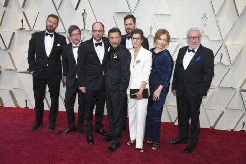 February 24, 2019 - Los Angeles, California, U.S - TALAL DERKI, ANSGAR FREICK, EVA KEMME, TOBIAS N. SIEBERT, OF FATHERS AND SONS during red carpet arrivals for the 91st Academy Awards, presented by the Academy of Motion Picture Arts and Sciences (AMPAS), at the Dolby Theatre in Hollywood. Los Angeles U.S. - ZUMAz03_ 20190224_zbp_z03_028 Copyright: xKevinxSullivanx