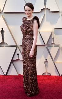Emma Stone arrives on the red carpet for the 91st annual Academy Awards at the Dolby Theatre in the Hollywood section of Los Angeles on February 24, 2019.  LAP20190224184 JIMxRUYMEN