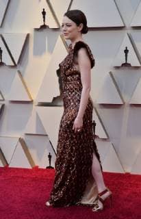 Emma Stone arrives on the red carpet for the 91st annual Academy Awards at the Dolby Theatre in the Hollywood section of Los Angeles on February 24, 2019.  LAP20190224186 JIMxRUYMEN
