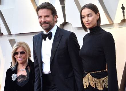 (L-R) Gloria Campano, Bradley Cooper, and Irina Shayk arrive on the red carpet for the 91st annual Academy Awards at the Dolby Theatre in the Hollywood section of Los Angeles on February 24, 2019.  LAP20190224205 JIMxRUYMEN