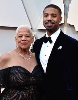Donna Jordan and Michael B. Jordan arrive on the red carpet for the 91st annual Academy Awards at the Dolby Theatre in the Hollywood section of Los Angeles on February 24, 2019.  LAP20190224625 JIMxRUYMEN