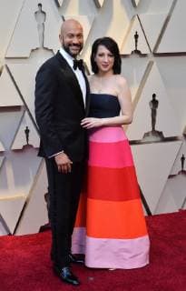 Keegan-Michael Key (L) and Elisa Pugliese arrive on the red carpet for the 91st annual Academy Awards at the Dolby Theatre in the Hollywood section of Los Angeles on February 24, 2019.  LAP20190224628 JIMxRUYMEN
