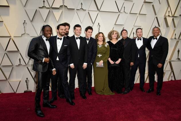 Shameik Moore, Jake Johnson, Bob Persichetti, Oscar nominee, Christopher Miller, Oscar nominee, Phil Lord, Oscar nominee, Christina Steinberg, Amy Pascal, Avi Arad, Rodney Rothman, Oscar nominee, and Peter Ramsey, Oscar nominee, arrive on the red carpet of The 91st Oscars at the Dolby® Theatre in Hollywood, CA on Sunday, February 24, 2019. Copyright: xA.M.P.A.S.x 33781_071PLX