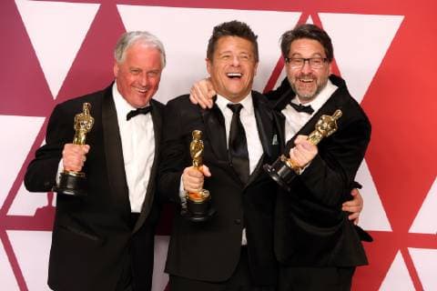 HOLLYWOOD, CALIFORNIA - FEBRUARY 24: Paul Massey, Tim Cavagin and John Casali in the press room during the 91st Annual Academy Awards at Hollywood and Highland on February 24, 2019 in Hollywood, California.. Copyright: xFayexSadoux